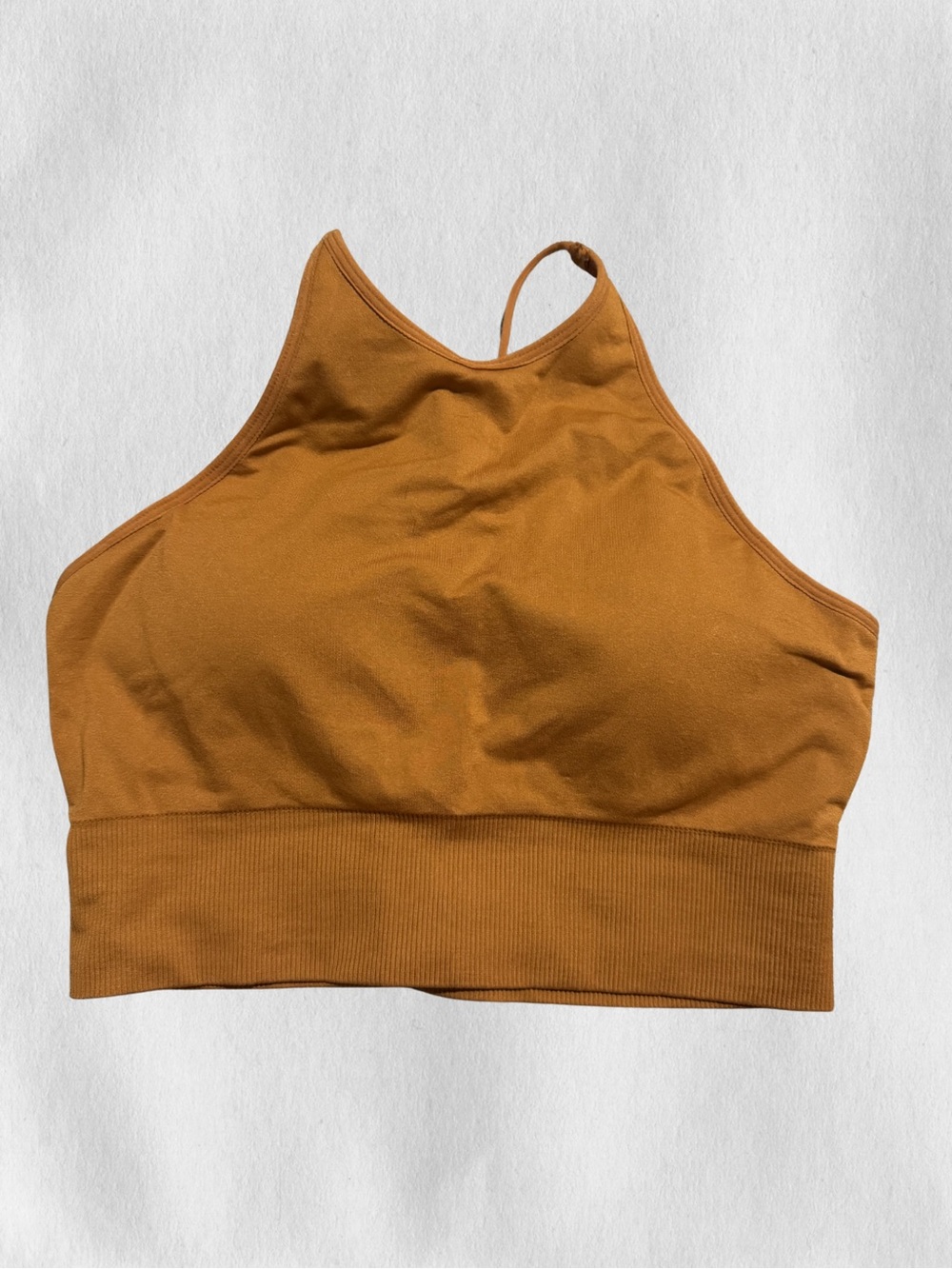 NVGTN Orange Crop Top and High-Waist Bike Shorts Set - Picture 7 of 8